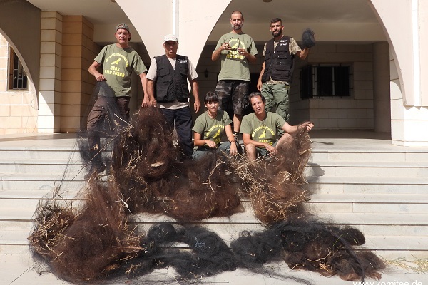 CABS team with dismantled trapping nets. 