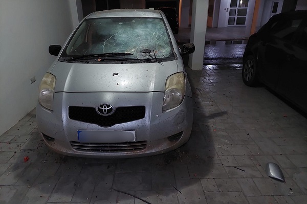 CABS vehicle severely damaged by pyrotechnic ‘bomb’ in Cyprus.