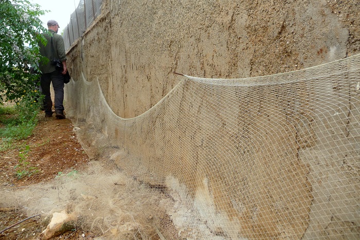 Snakes nets at a property edge in Cyprus