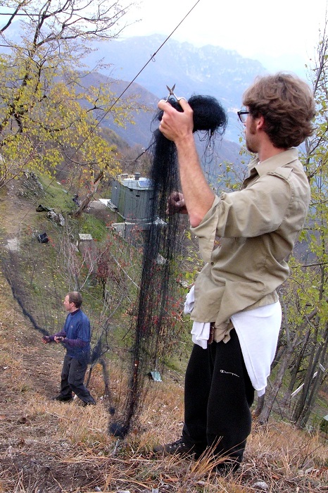 CABS member dismantling an illegal net in Brescia