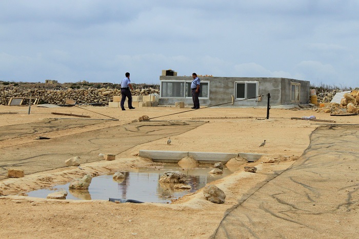 Police control at a wader trapping site on Gozo