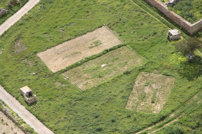 Bird's-eye view of the trapping sites with space for three clap-nets