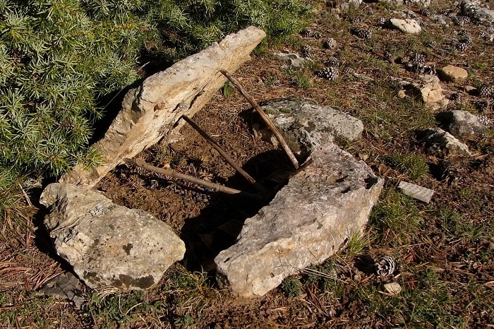 Stone-crush trap in Cevennen